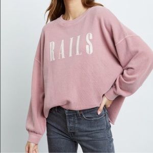 New Rails Signature Drop-shoulder Vintage Terry Sweatshirt In Vintage Rose S